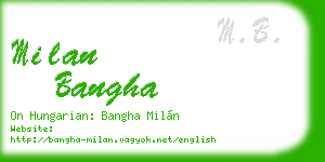 milan bangha business card